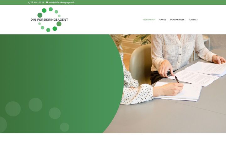 Screenshot of dinforsikringsagent.dk