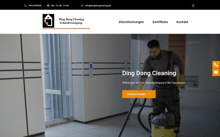 Screenshot of dingdong-cleaning.de