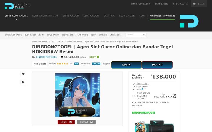 Zrzut ekranu dingdongtogel168reg.com