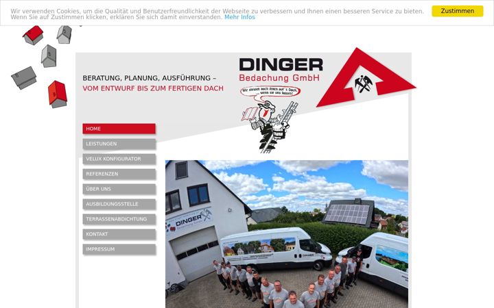 Screenshot of dinger-bedachung.de