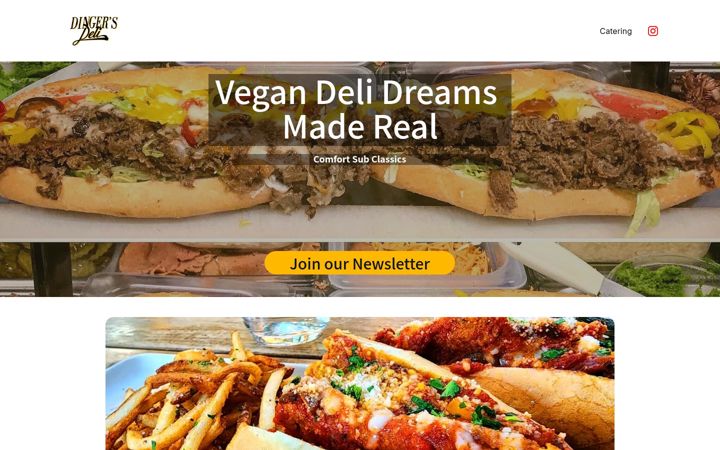 Screenshot of dingersdeli.com