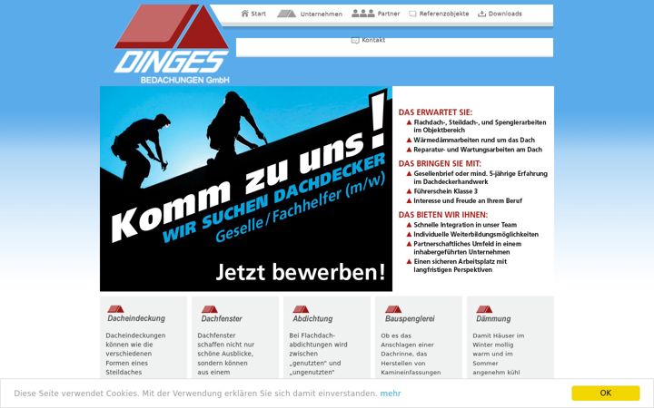 Screenshot of dinges-dach.de