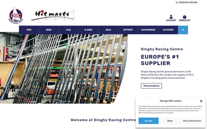 Screenshot stránky dinghyracingcentre.nl