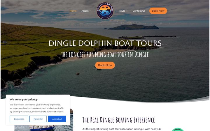 Screenshot of dingledolphin.com