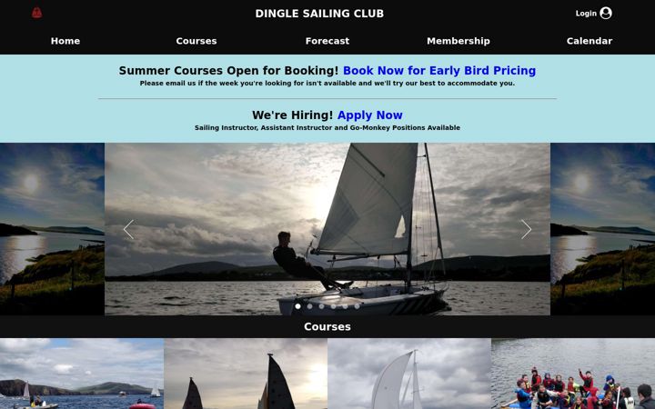 Screenshot of dinglesailingclub.com