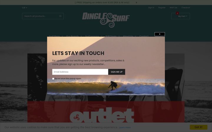 Screenshot of dinglesurf.com