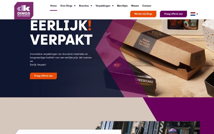 Screenshot stránky dings.nl