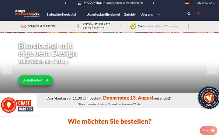 Screenshot of dingsbierdeckel.de