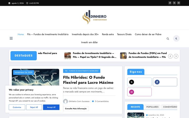 Ekraanipilt saidist dinheirocomsucesso.com.br