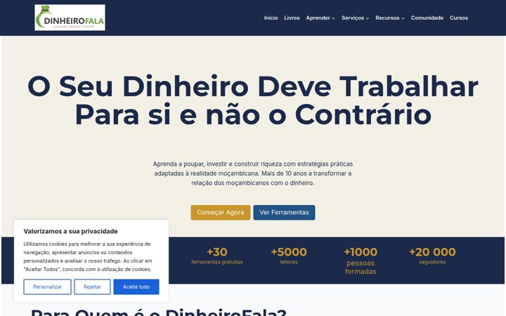 Screenshot of dinheirofala.com