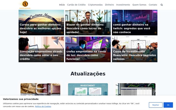 Ekraanipilt saidist dinheiroinvestido.com.br