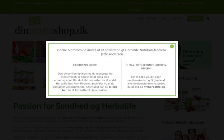 Screenshot von dinherbashop.dk