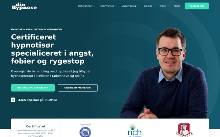 Captura de pantalla de dinhypnose.dk