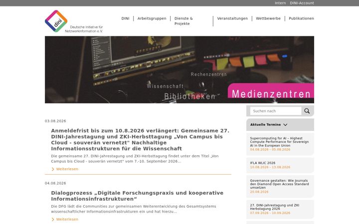 Screenshot of dini.de