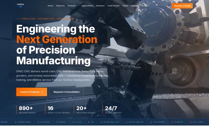 Screenshot of diniccnc.com