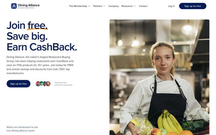 Screenshot of diningalliance.com
