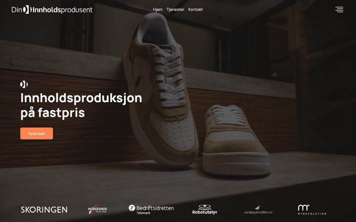Screenshot of dininnholdsprodusent.no