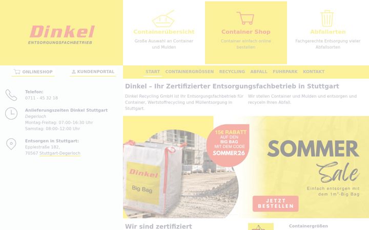 Screenshot of dinkel-gmbh.de