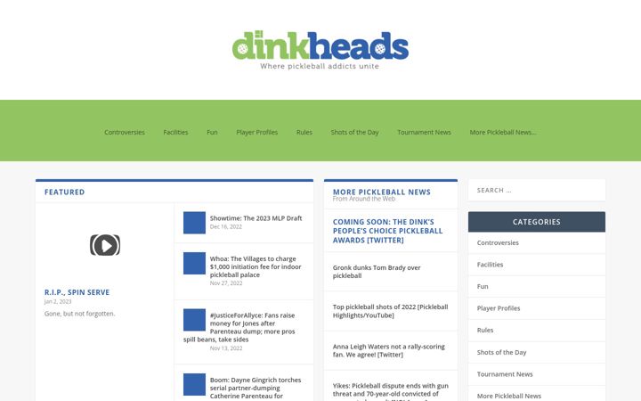 Screenshot of dinkheads.com