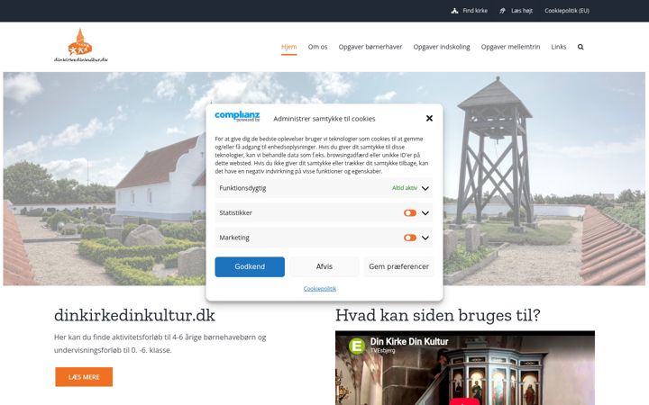 Captura de pantalla de dinkirkedinkultur.dk