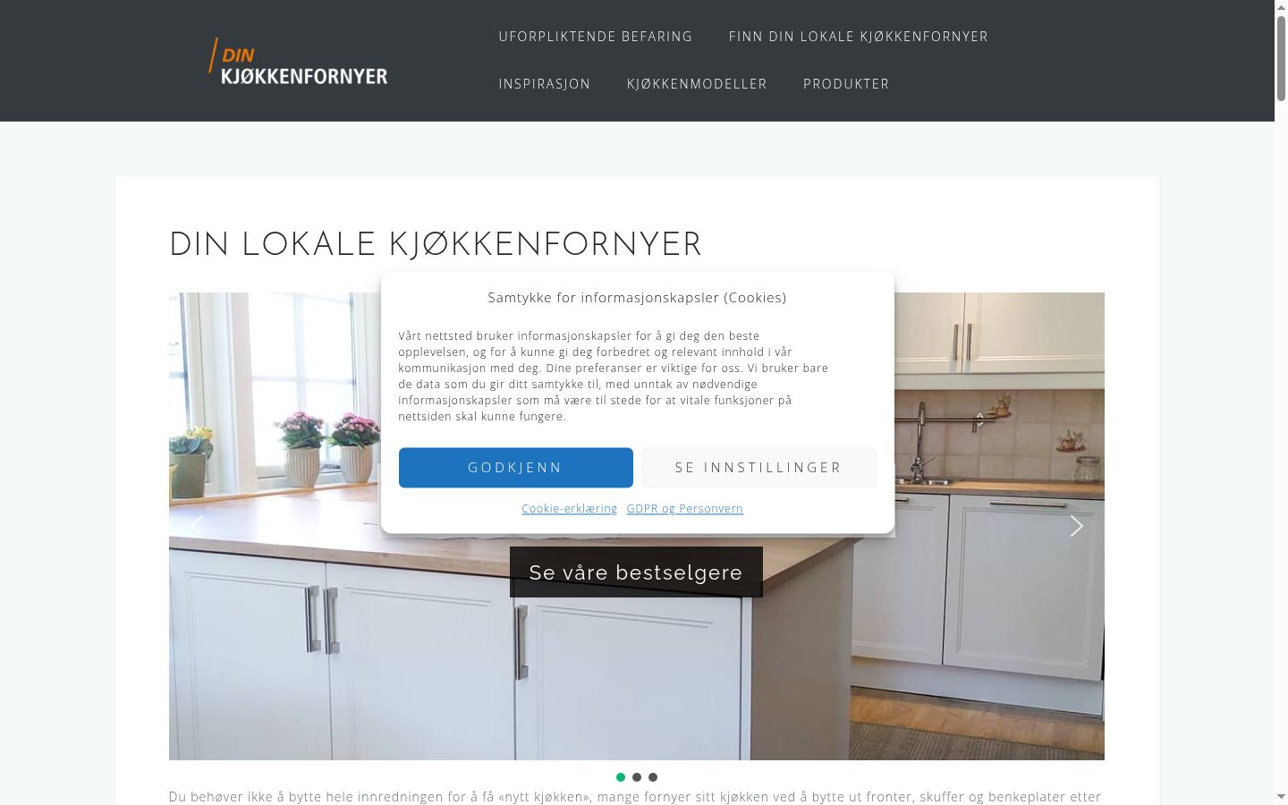 Screenshot of the consent banner shown before any interaction