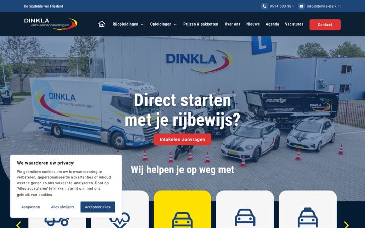 Screenshot stránky dinkla-balk.nl