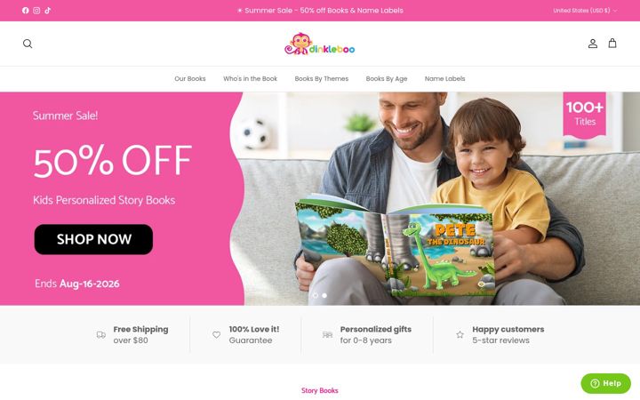Screenshot of dinkleboo.com