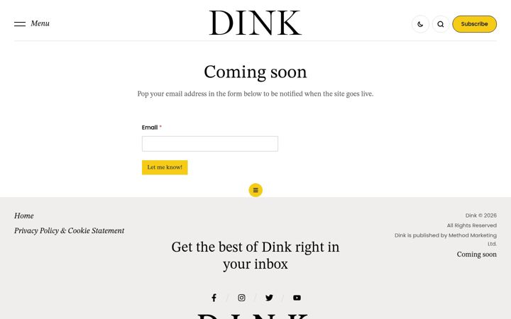 Screenshot von dinkmagazine.co.uk