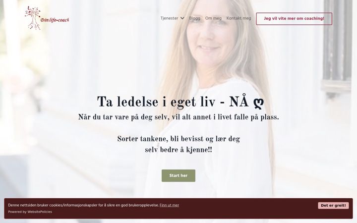 Screenshot ta' dinlife-coach.no