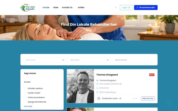 Screenshot of dinlokalebehandler.dk