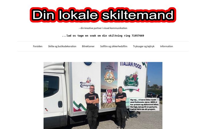 Screenshot of dinlokaleskiltemand.dk
