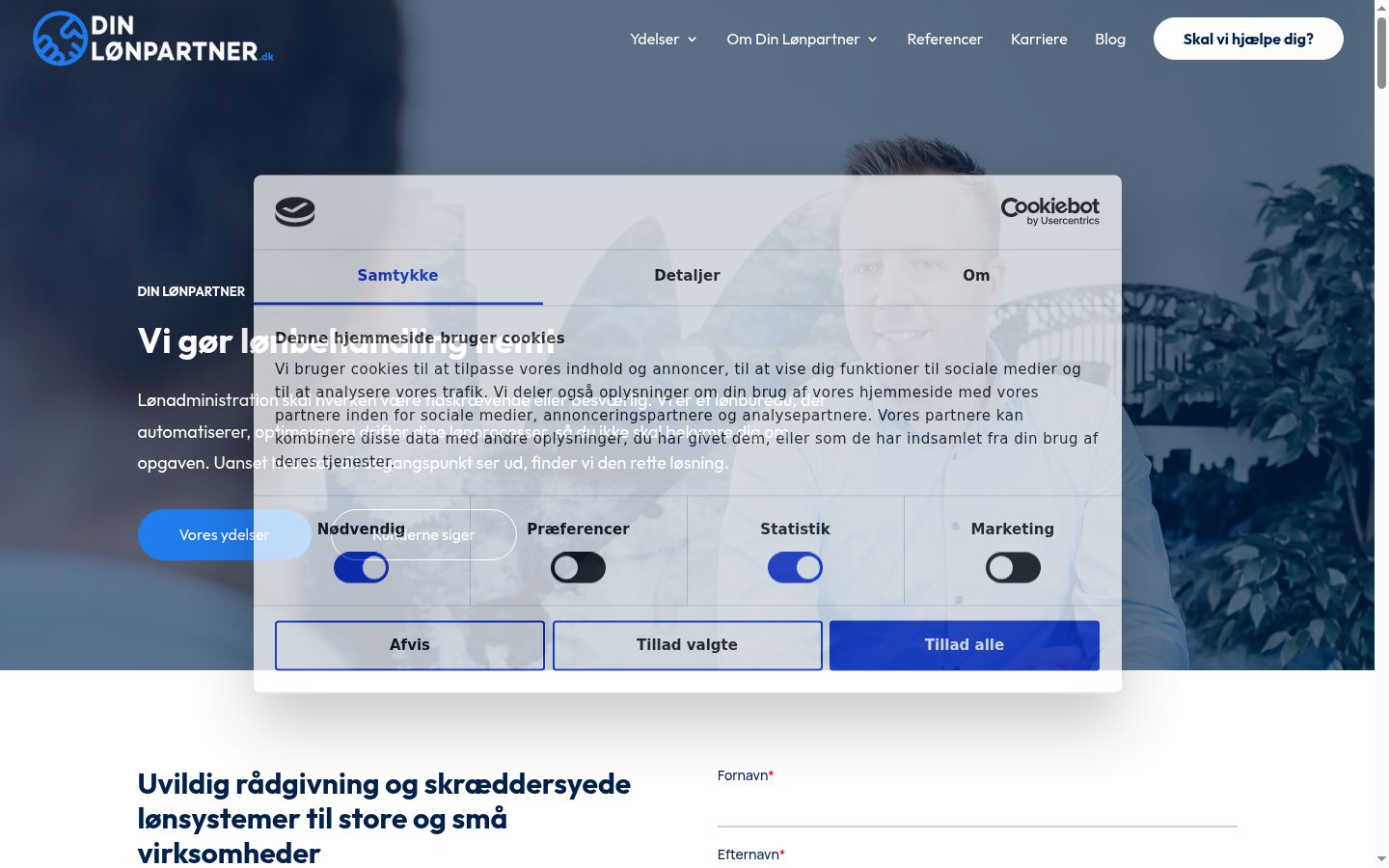 Screenshot of the consent banner shown before any interaction