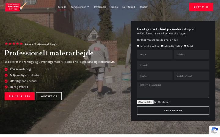 Screenshot of dinmalermesterbjornvang.dk