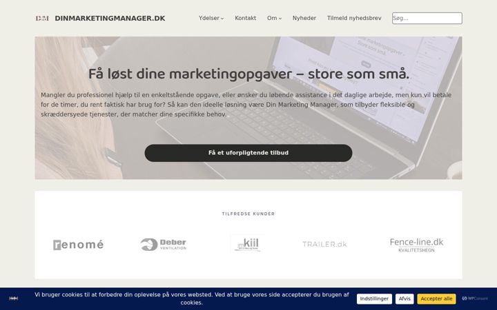 Screenshot of dinmarketingmanager.dk