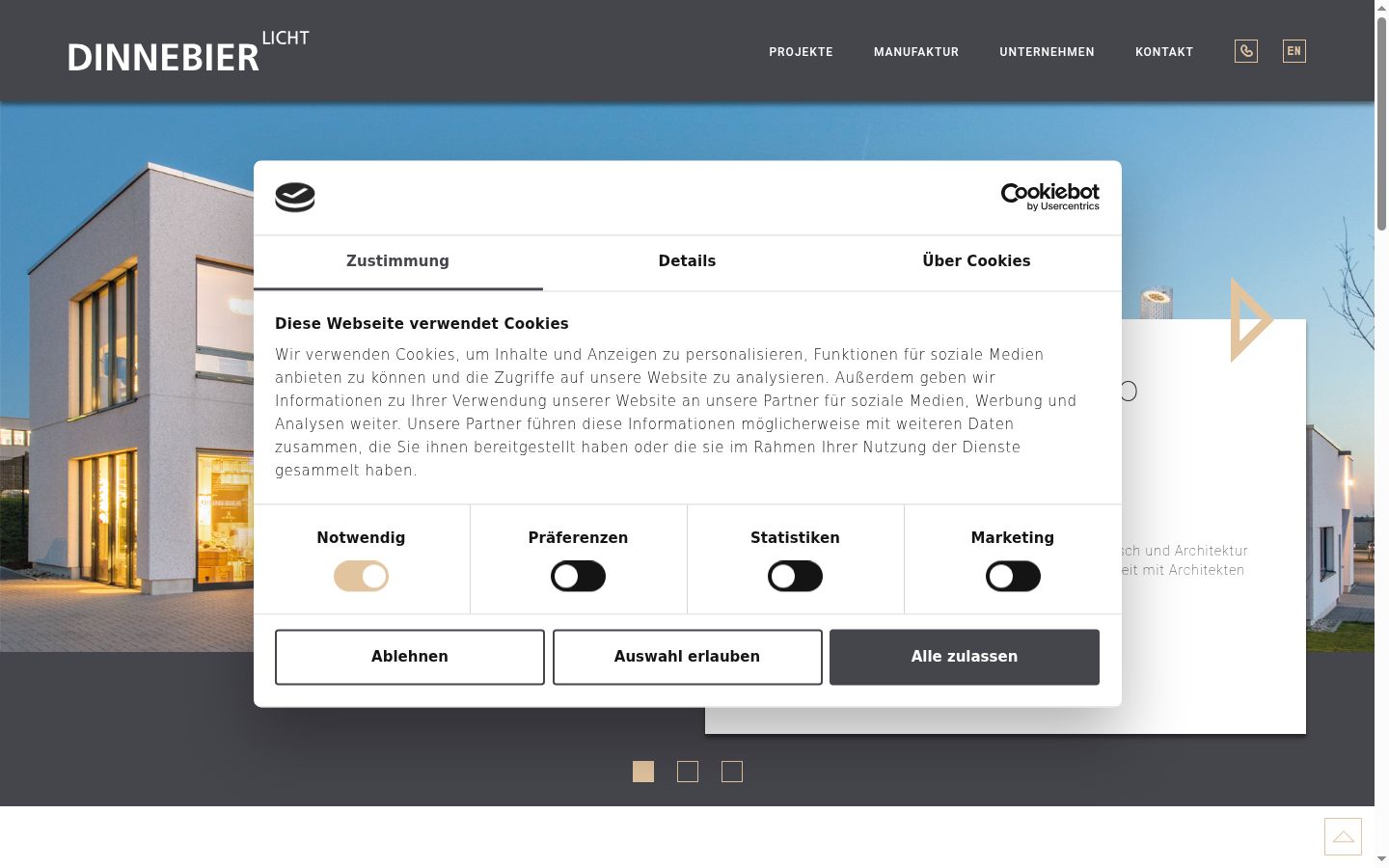 Screenshot of the consent banner shown before any interaction
