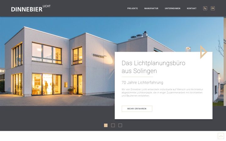 Screenshot of dinnebier-licht.de