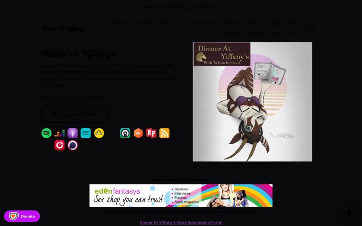 Screenshot of dinneratyiffanys.com
