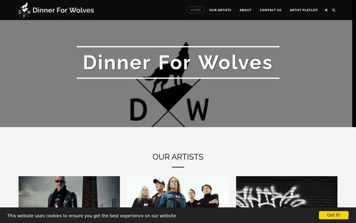 Screenshot of dinnerforwolves.com