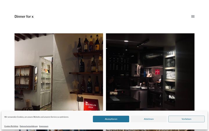 Screenshot ta' dinnerforx.de