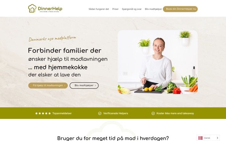 Screenshot of dinnerhelp.dk