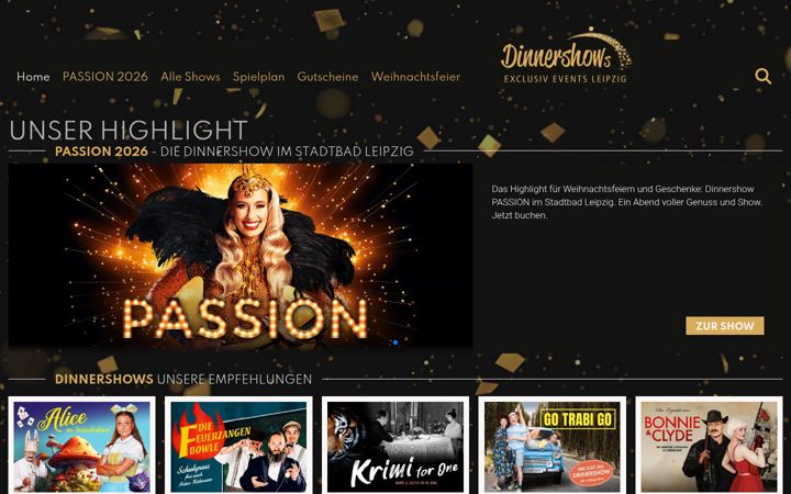 Screenshot ta' dinnershow-leipzig.de