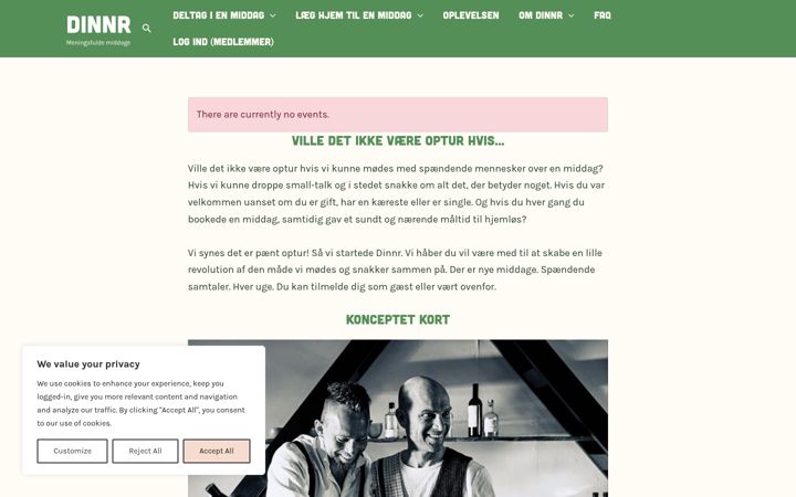 Screenshot di dinnr.co