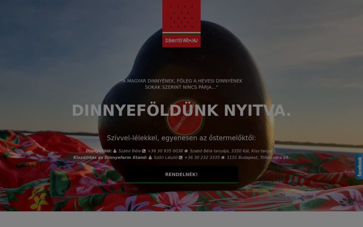 Screenshot of dinnyefarm.hu