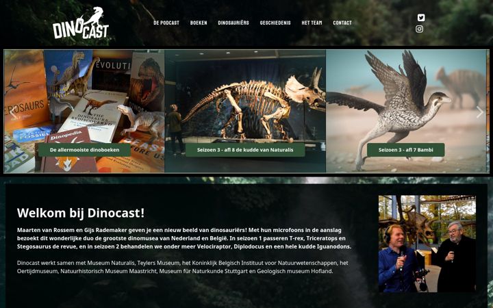Screenshot stránky dinocast.nl