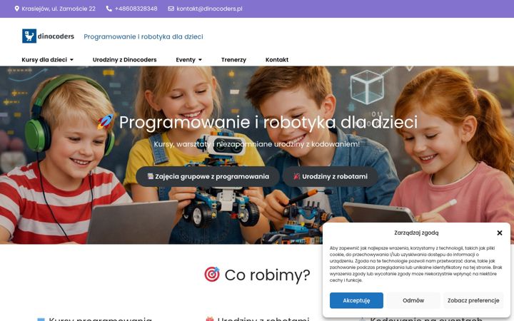 Screenshot stránky dinocoders.pl