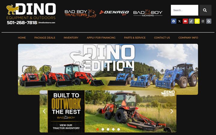 Screenshot of dinooutdoors.com
