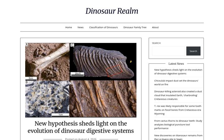 Screenshot of dinorealm.org