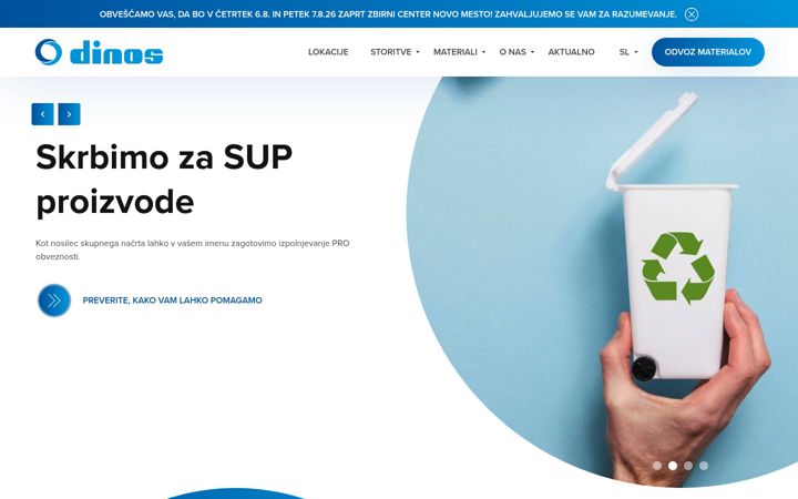 Screenshot ta' dinos.si