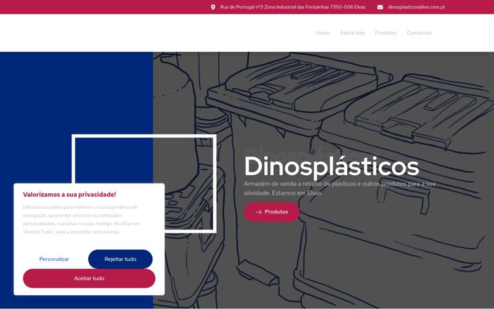Ekraanipilt saidist dinosplasticos.pt