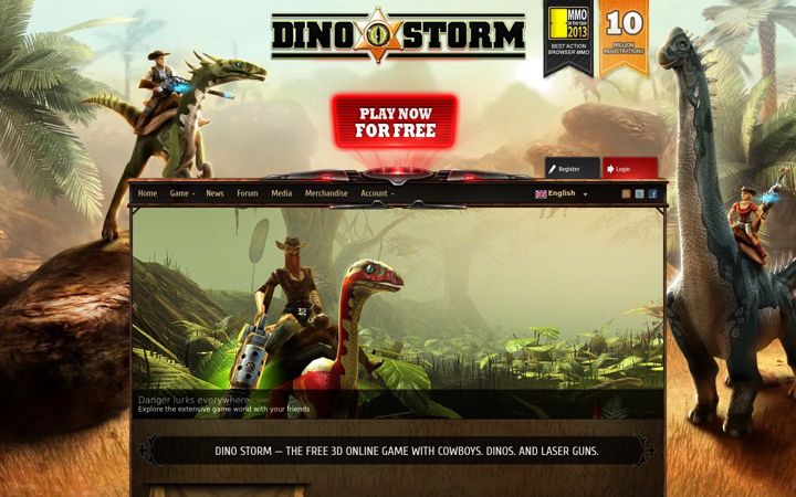 Screenshot of dinostorm.com